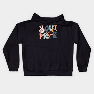 Groovy Last Day Of School Pre-Kindergarten Peace Out Pre-K Kids Hoodie